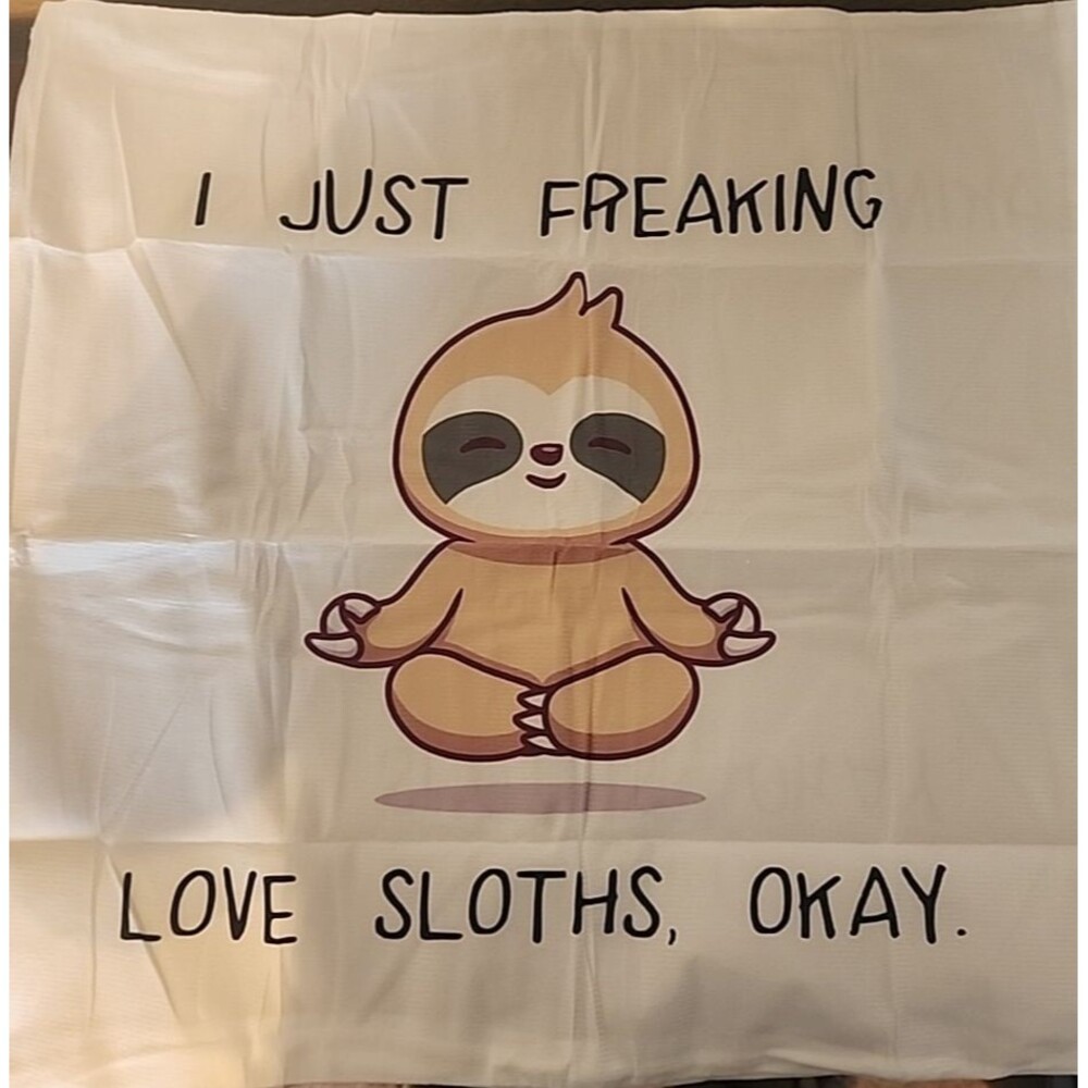 18" x 18" Decorative Pillow Case "I Love Sloths" NEW